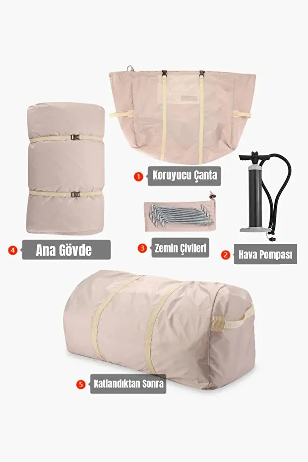 ROBO 6 Kişilik 4 Mevsim Şişme Kamp Çadırı (Oxford 210T UPF>40 Kumaş, -40 °C'ye Kadar Kullanım)